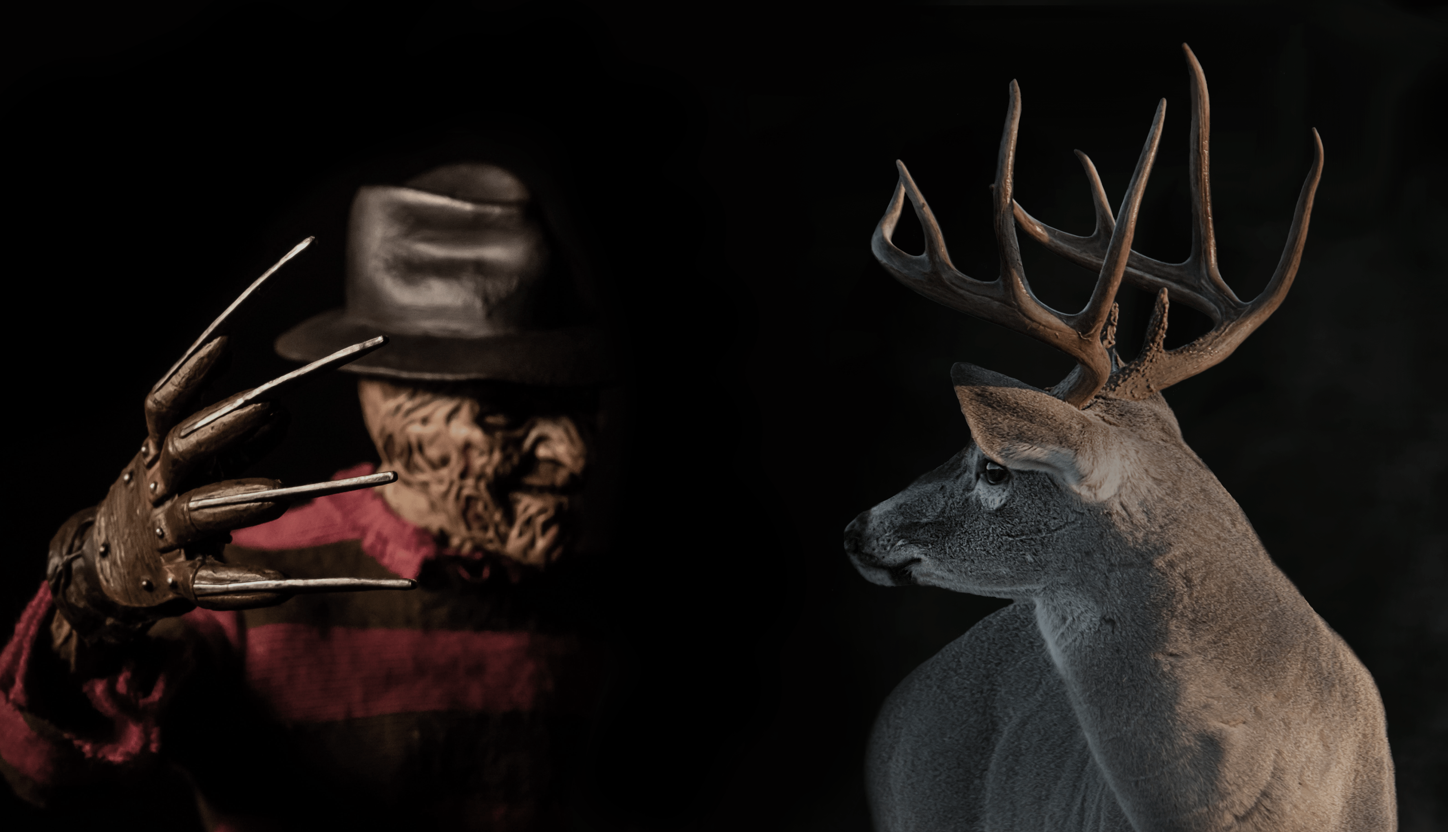 Freddy Krueger和Whitetail Buck正在猎人最糟糕的噩梦中朝向。